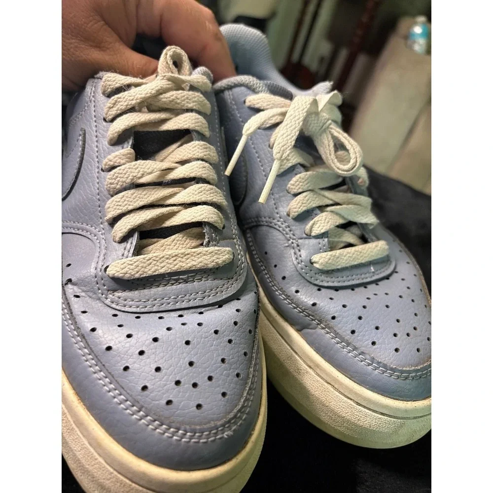 Nike Court Vision Alta Platform Sneakers Ashen Slate Blue Womens Size 8 DM0113